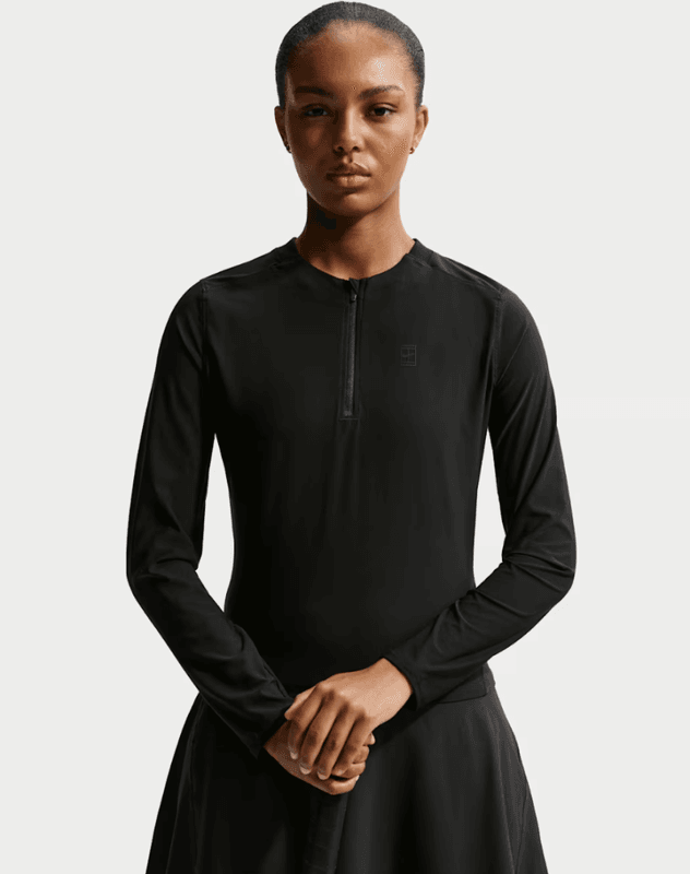 NikeCourt Advantage Women's Dri-FIT Mid Layer Tennis Top (Svart)